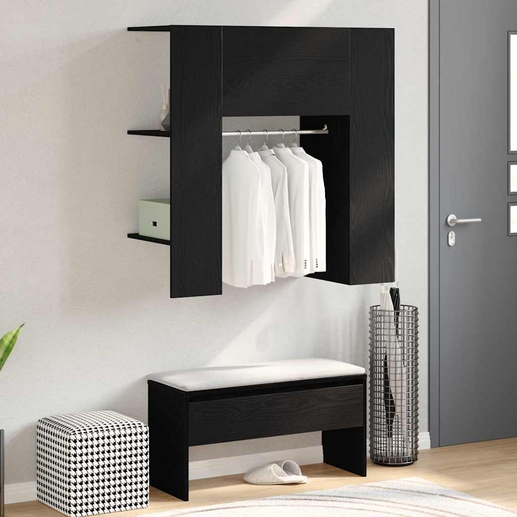 E-shop Multidom Skriňa do predsiene s poličkou Čierny dub 97,5 x 37 x 99 cm