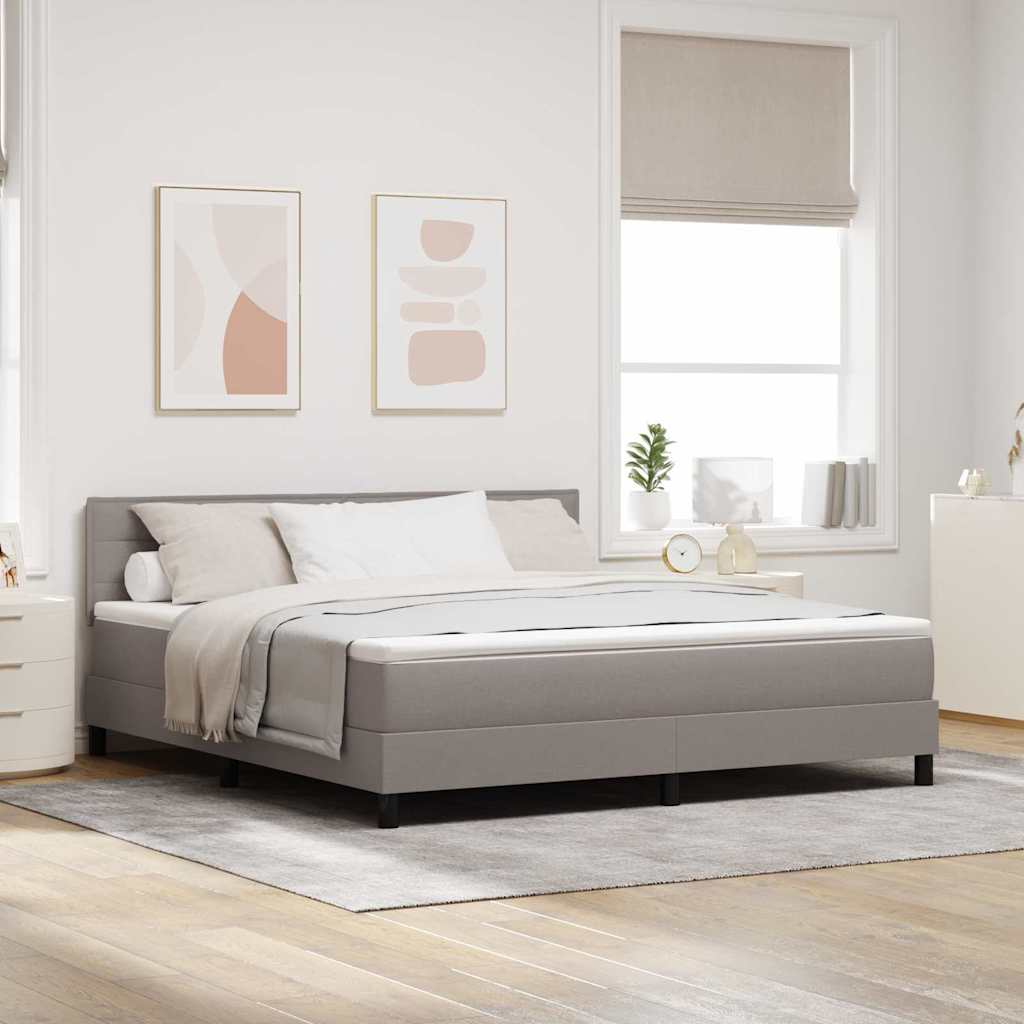 Multidom Posteľ s pružinovým rámom s LED Sivohnedá 180 x 200 cm látka