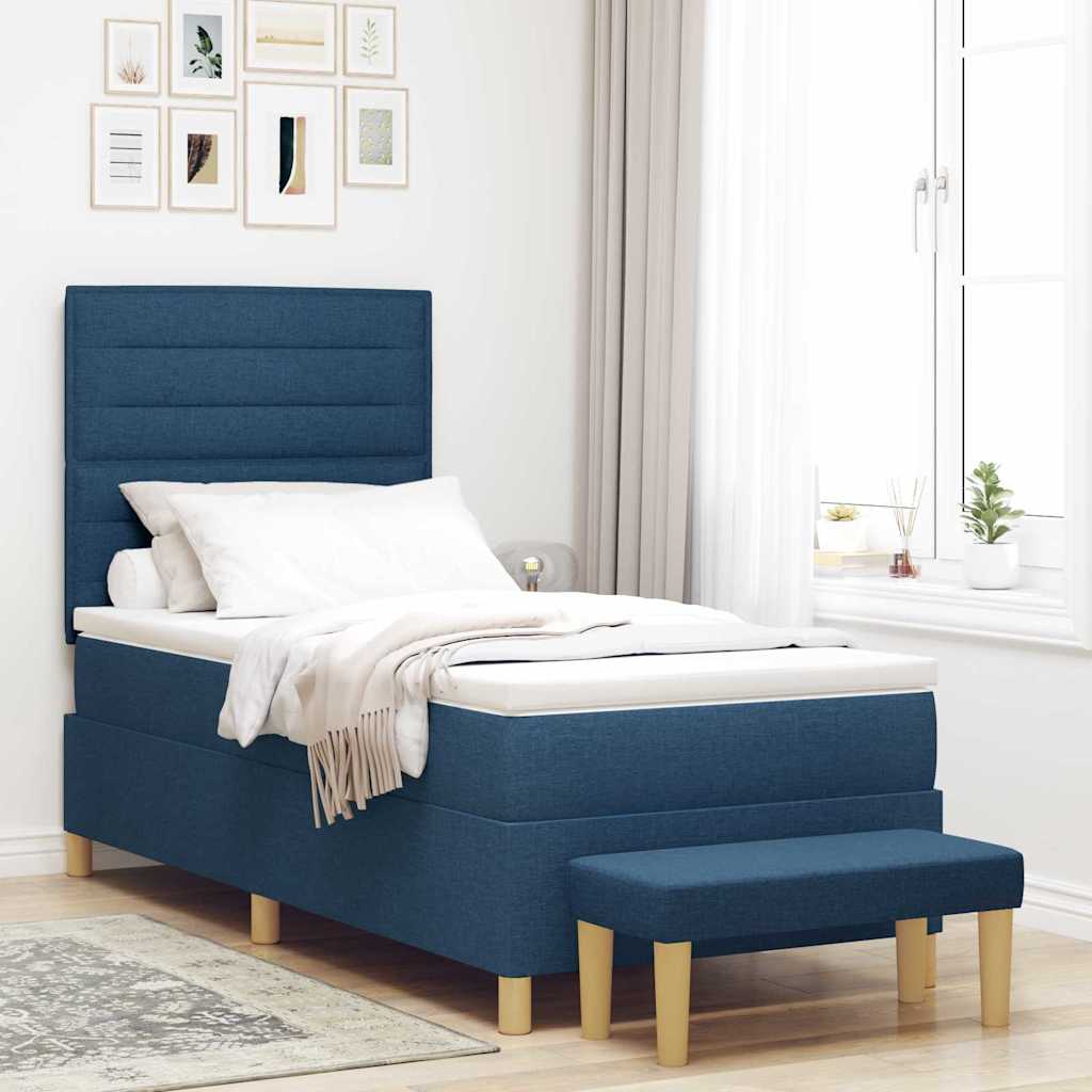 E-shop Multidom Posteľ s pružinovým rámom Modrá 200 x 90 cm látka