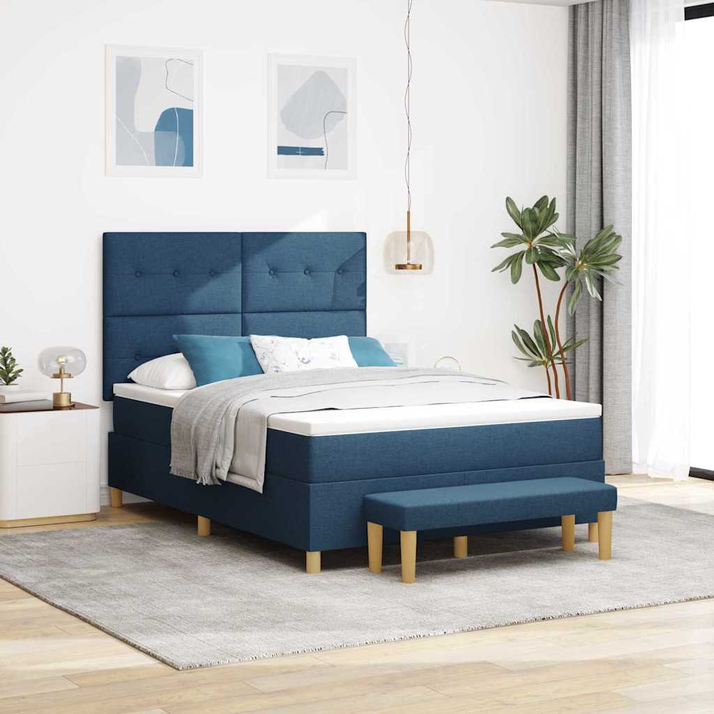 E-shop Multidom Posteľ s pružinovým rámom Modrá 200 x 160 cm látka