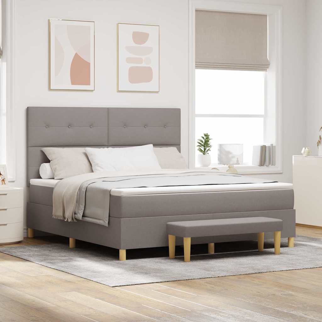 Multidom Posteľ s pružinovým rámom Sivohnedá 200 x 180 cm látka
