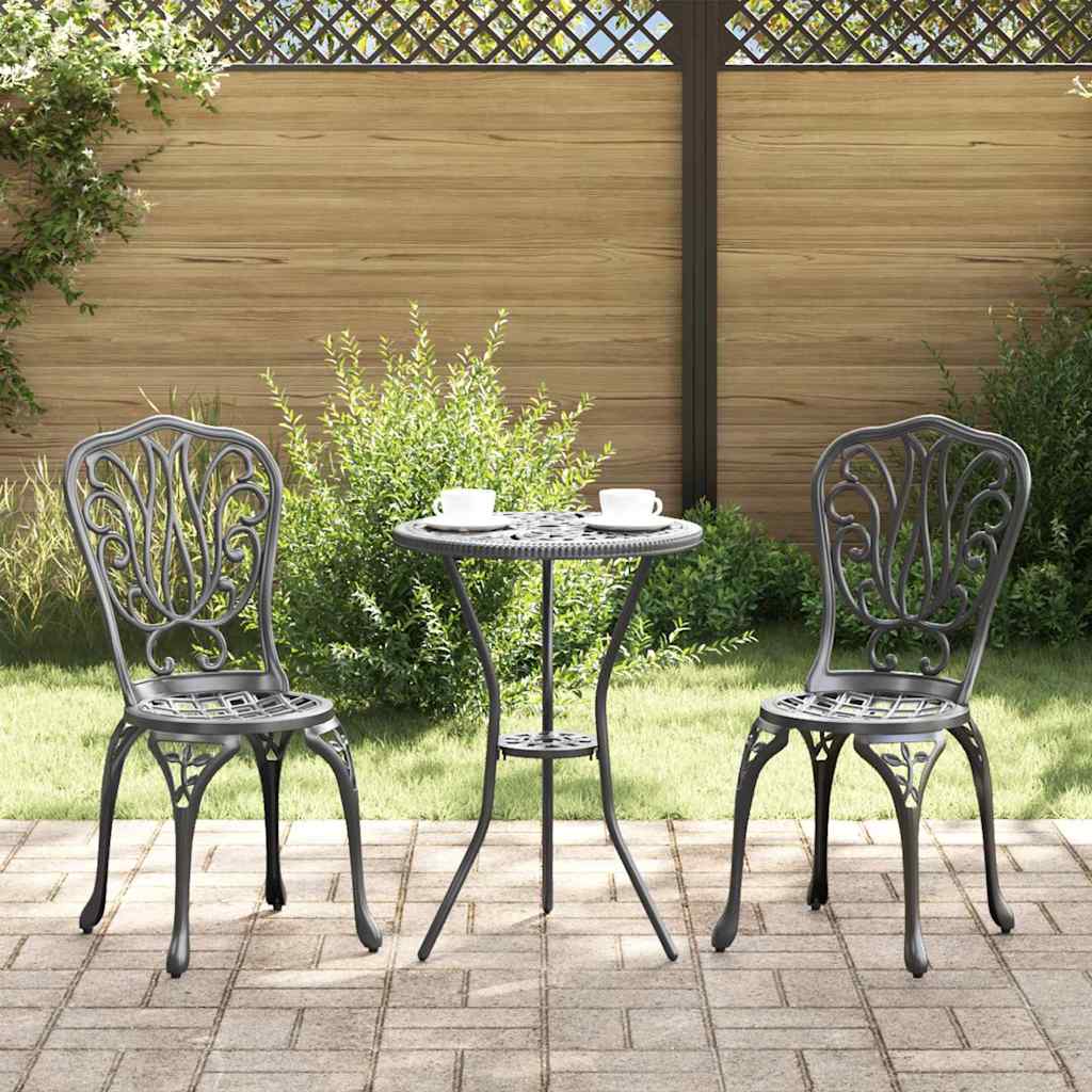 E-shop Multidom Záhradný bistro set 3 pcs Čierna Hliník