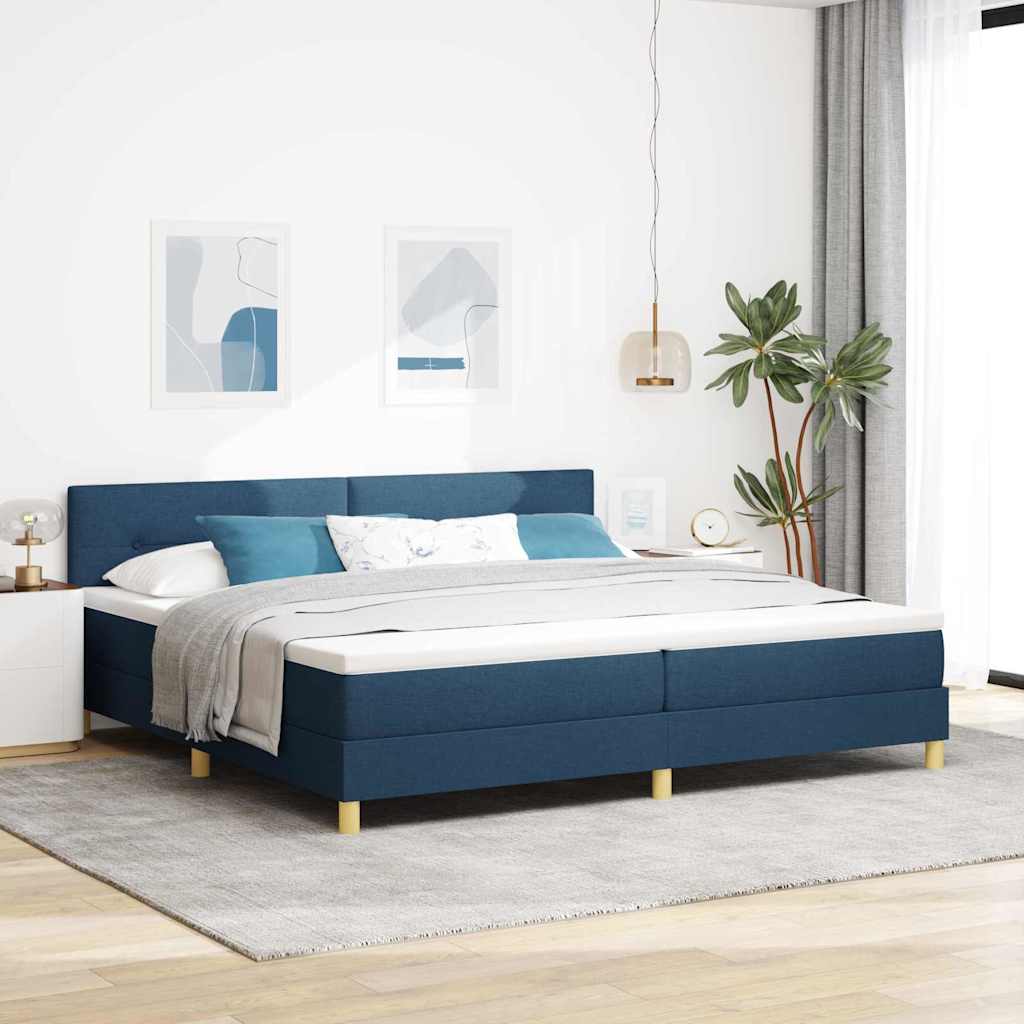 E-shop Multidom Posteľ s pružinovým rámom s vankúšom Modrá 200 x 200 cm látka