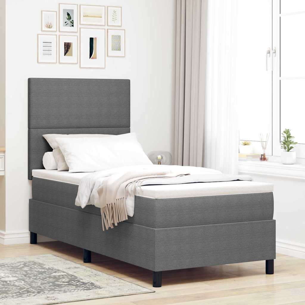 E-shop Multidom LED box s pružinami Svetlo šedá a biela 90 x 200 cm