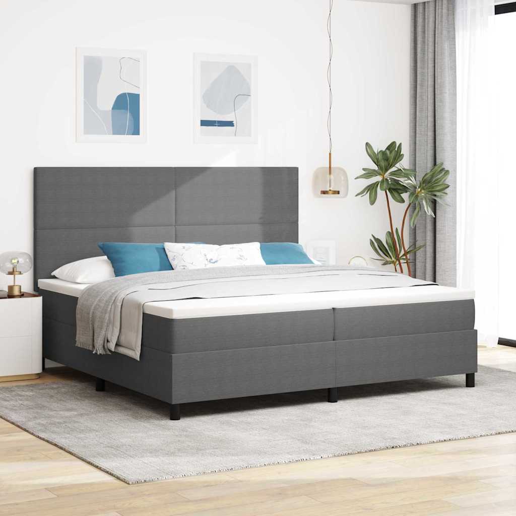 E-shop Multidom LED box s pružinami Svetlo šedá a biela 200 x 200 cm