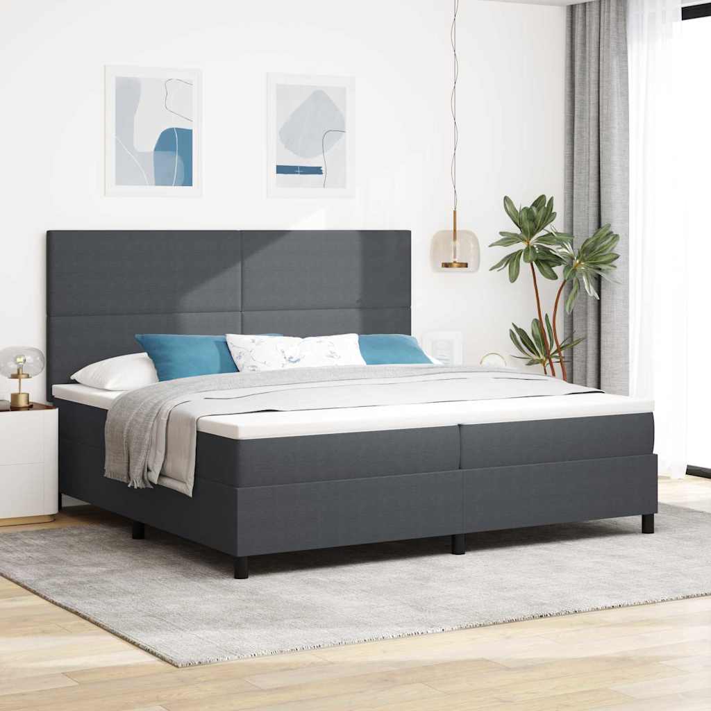 E-shop Multidom LED box s pružinami Tmavo šedá a biela 200 x 200 cm