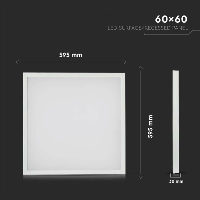E-shop V-Tac Panel LED 2V1 600x600 36W, 4000K, 3960lm, so zdrojom, VT-6139 (V-TAC)