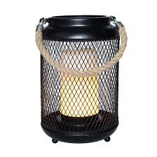 E-shop Solight kovový lampáš s LED sviečkou, teplá biela, 3xAA, čierna, 20cm