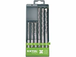 E-shop Vrtáky do betónu SDS-plus, 6-dielna sada, Ø5-12mm, SK, EXTOL CRAFT