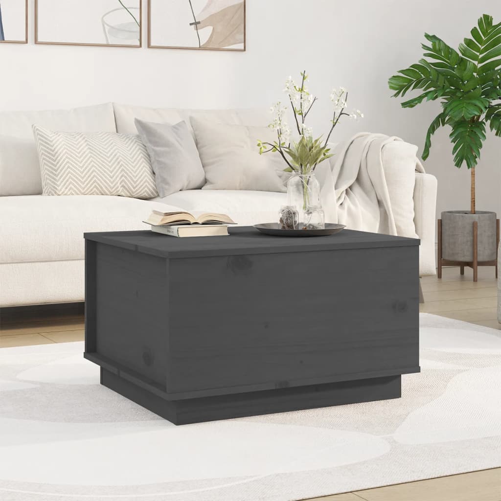 E-shop Multidom Konferenčný stolík sivý 60x50x35 cm borovicový masív