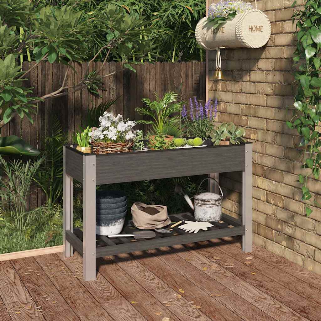 E-shop Multidom Záhradný záhon s policou sivý 120x50x75 cm WPC