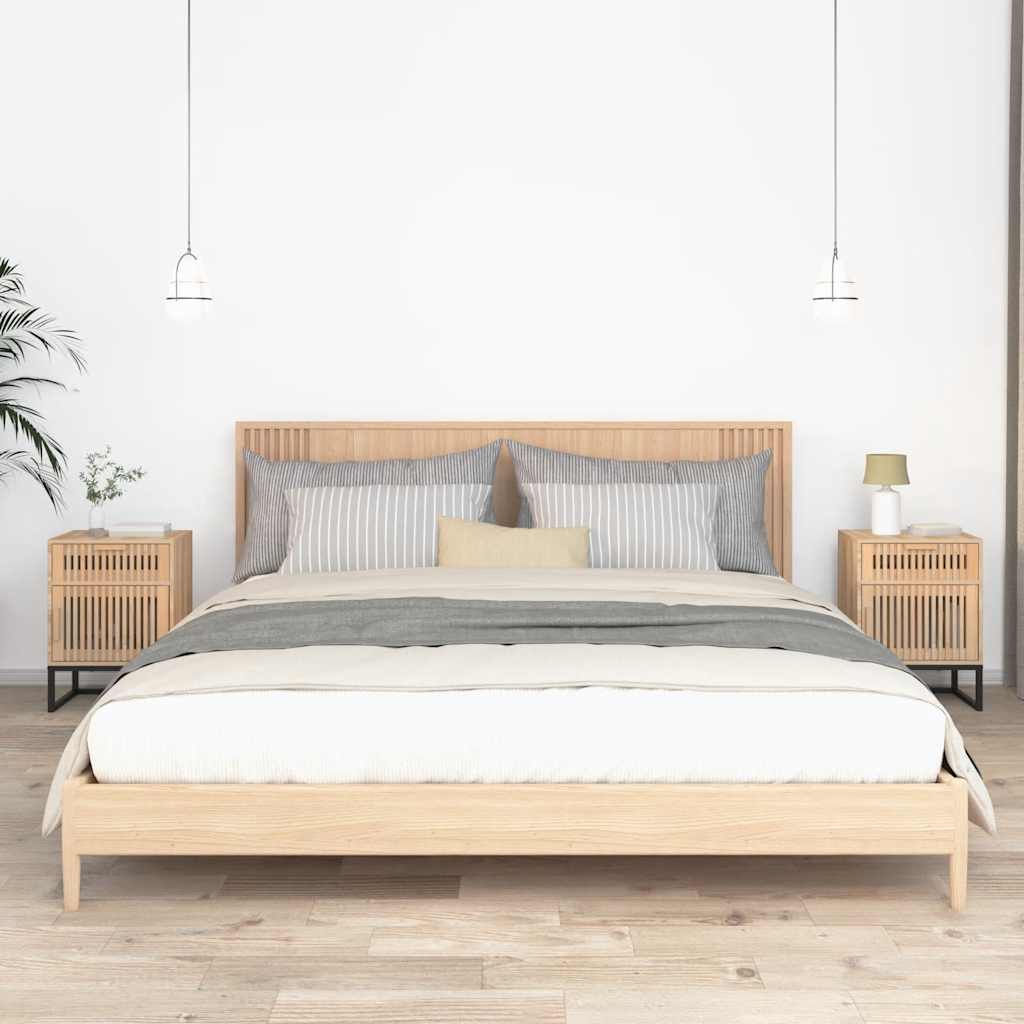 E-shop Multidom Nočné stolíky 2ks čierne 40x30x55,5cm kompozitné drevo a železo