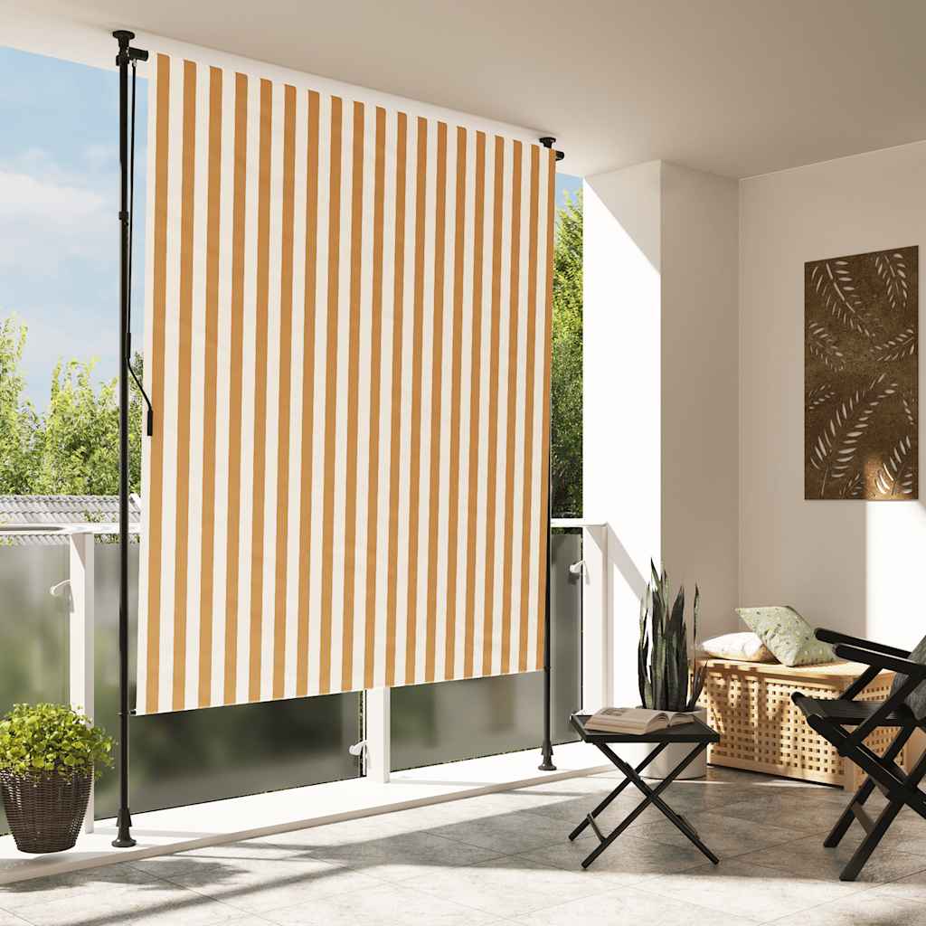 E-shop Multidom Vonkajšia roleta oranžovo-biela 200x270 cm látka a oceľ