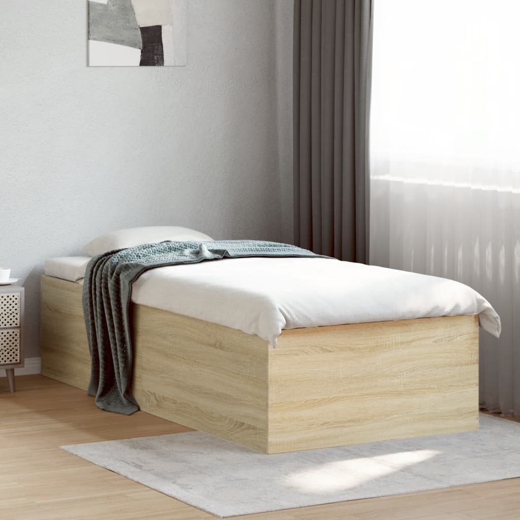 E-shop Multidom Posteľný rám dub sonoma 90x190 cm kompozitné drevo