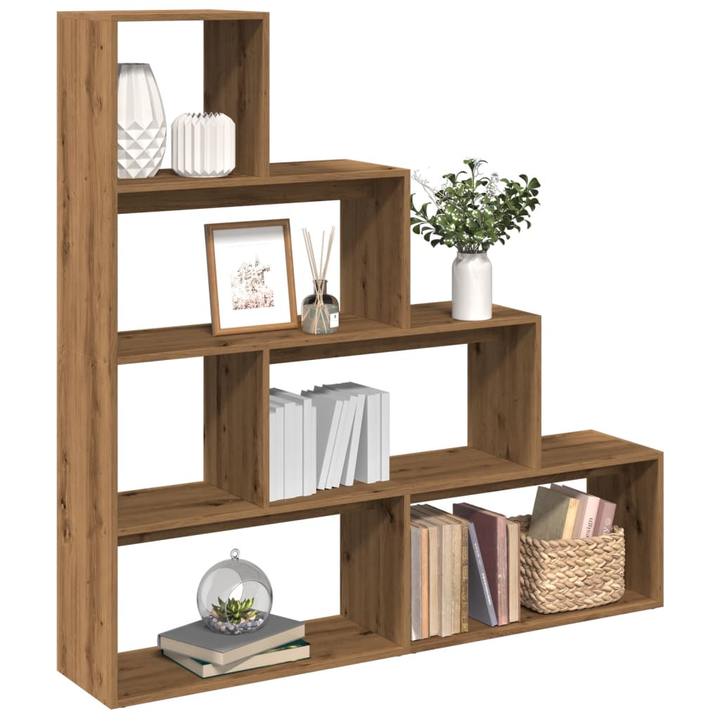 E-shop Multidom Knižnica 4-posch. dub artisan 143,5x29x143,5 cm kompozit. drevo