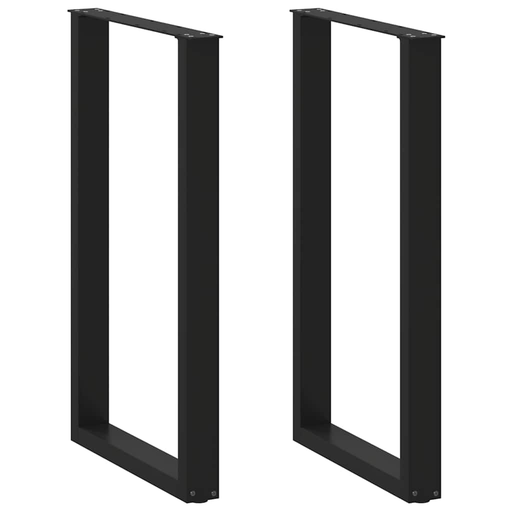 E-shop Multidom Nohy barového stola v tvare U, 2 ks, čierne, 60 x (100-101) cm, oceľové