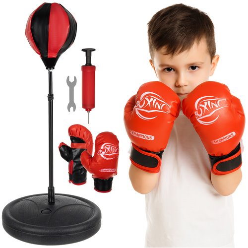 E-shop Kruzzel Boxerská sada detská ISO 26094 hruška na stojane + rukavice, pumpička