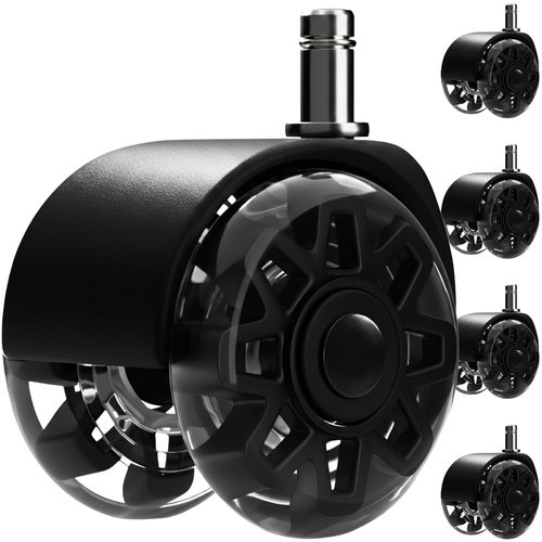E-shop Gumové kolieska ku kancelárskej stoličke 65mm Malatec 26294 čierne sada 5 ks