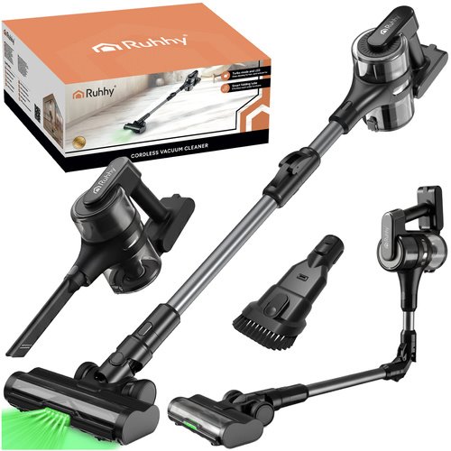 E-shop Tyčový vysávač, bezdrôtový, LunPro 400W, 2 v 1, čierny Ruhhy 26708