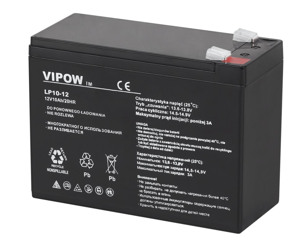 E-shop Batéria olovená 12V/10Ah VIPOW BAT0215 gélový akumulátor