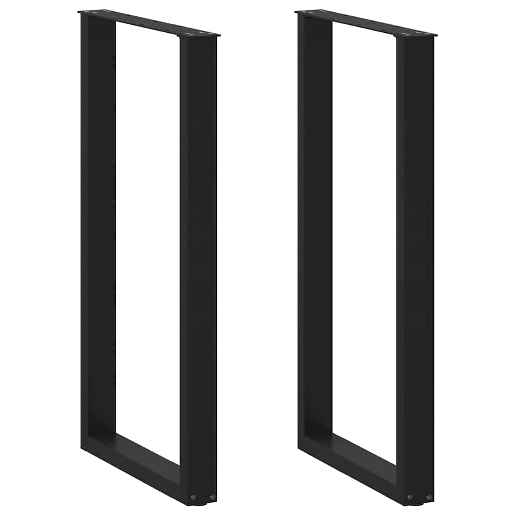 E-shop Multidom Nohy barového stola v tvare U, 2 ks, čierne, 60 x (110-111) cm, oceľové
