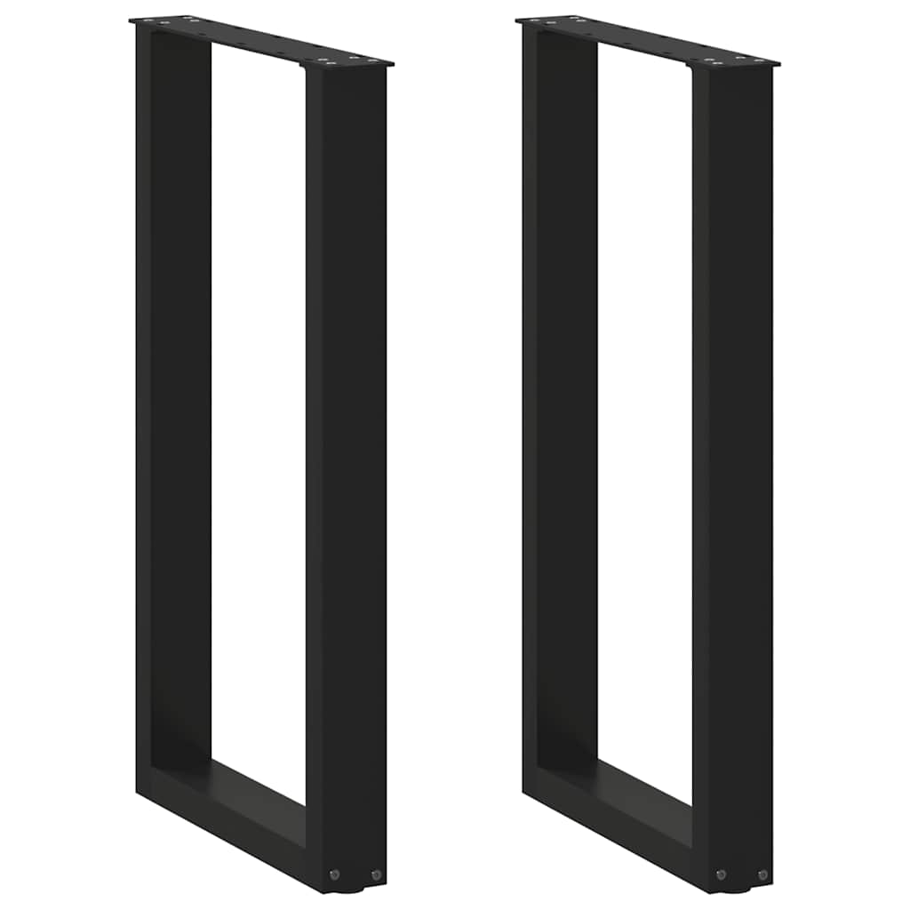 E-shop Multidom Nohy barového stola v tvare U, 2 ks, čierne, 50 x (90-91) cm, oceľové