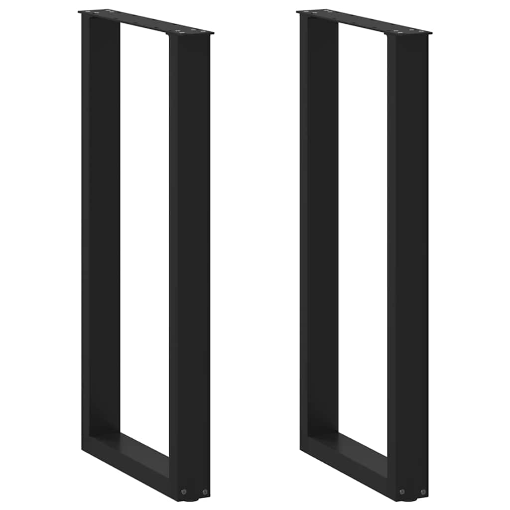 E-shop Multidom Nohy barového stola v tvare U, 2 ks, čierne, 50 x (100-101) cm, oceľové