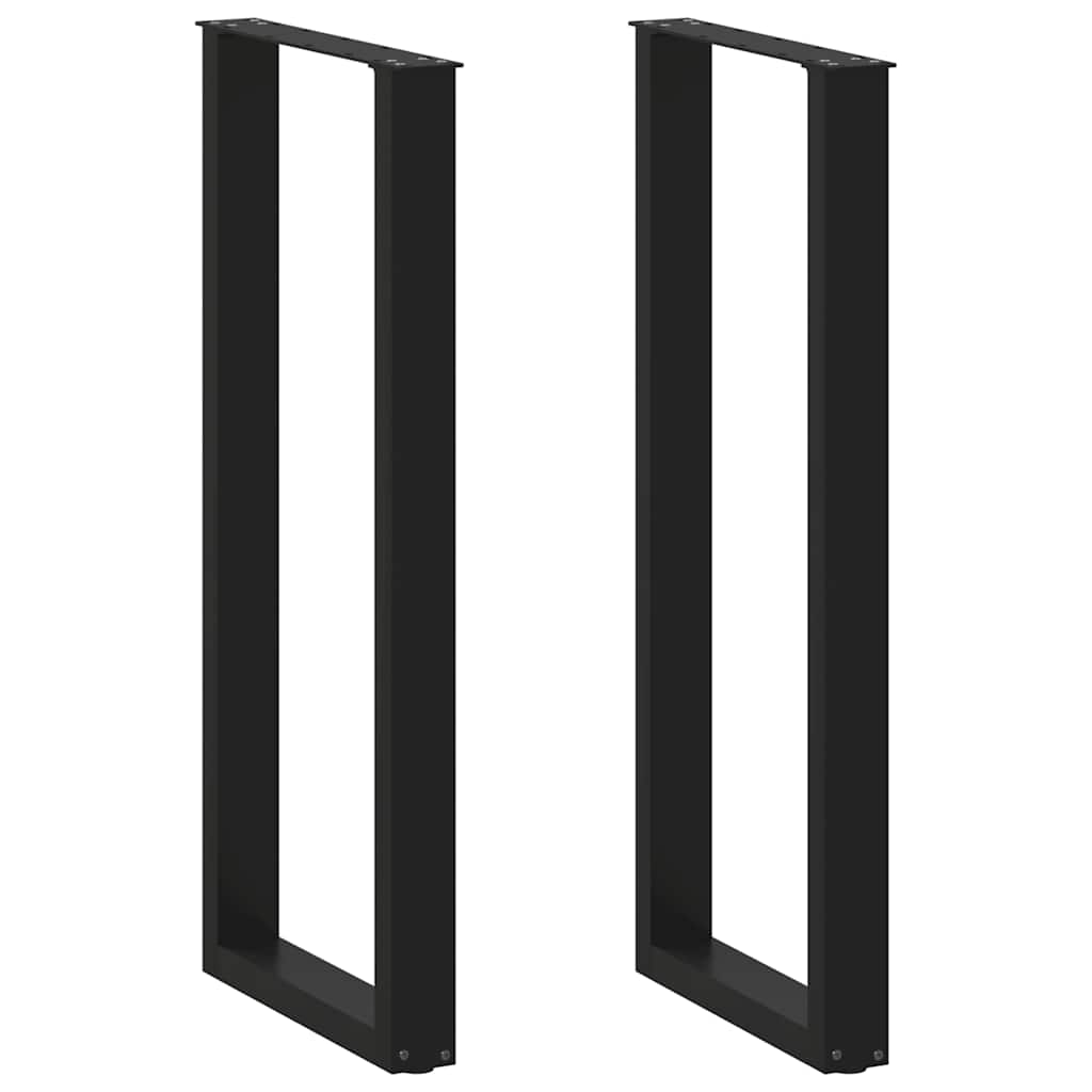 E-shop Multidom Nohy barového stola v tvare U, 2 ks, čierne, 50 x (110-111) cm, oceľové
