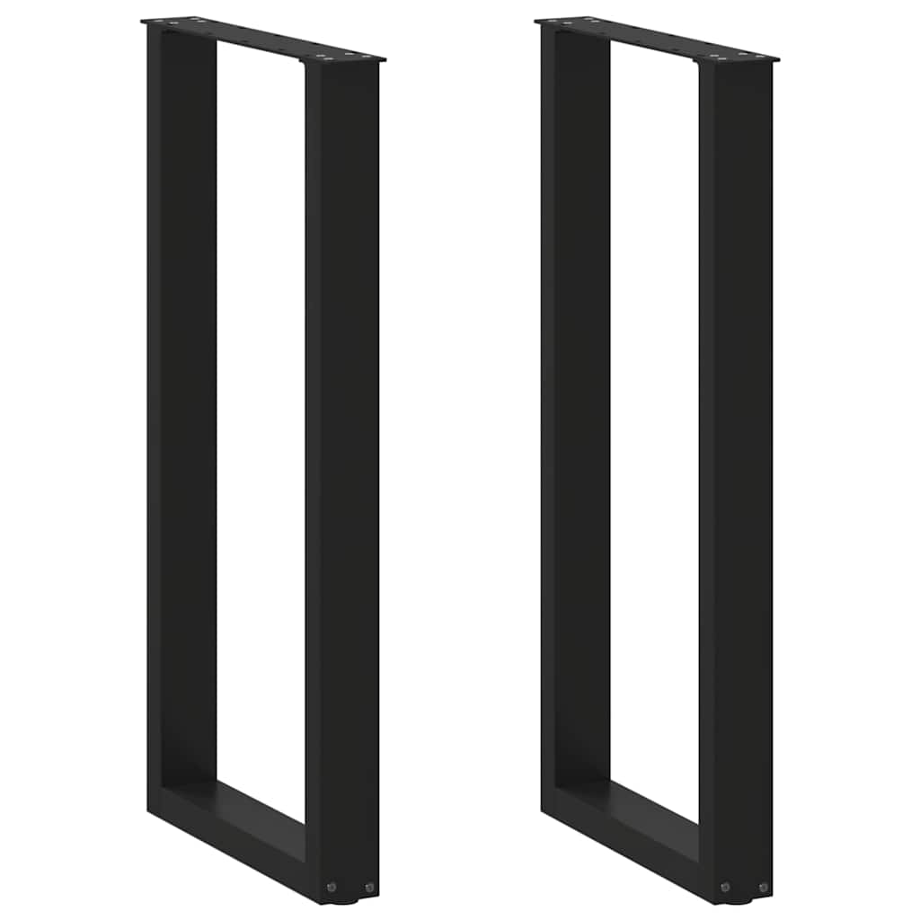 E-shop Multidom Nohy barového stola v tvare U, 2 ks, čierne, 40 x (100-101) cm, oceľové