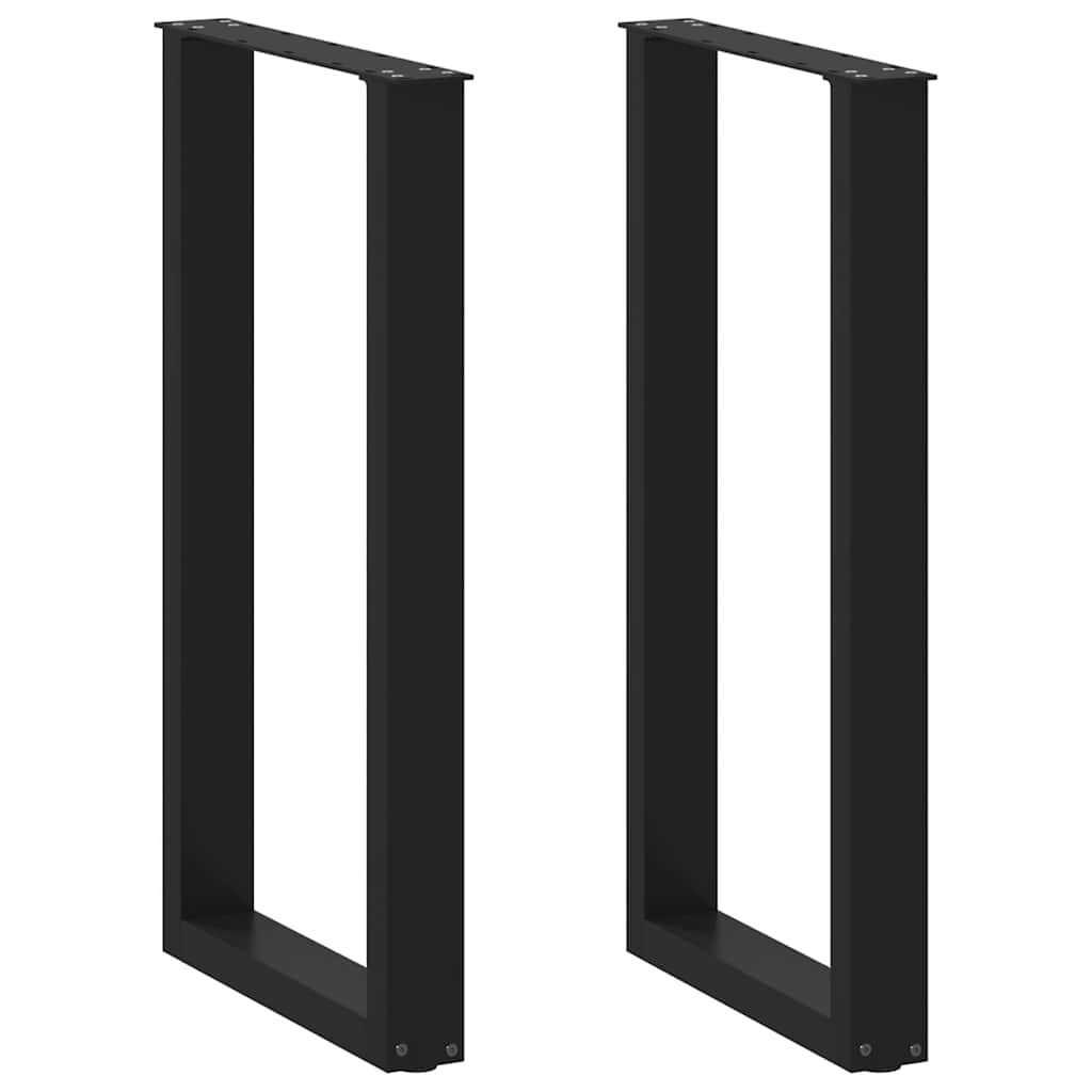 E-shop Multidom Nohy barového stola v tvare U, 2 ks, čierne, 40 x (90-91) cm, oceľové