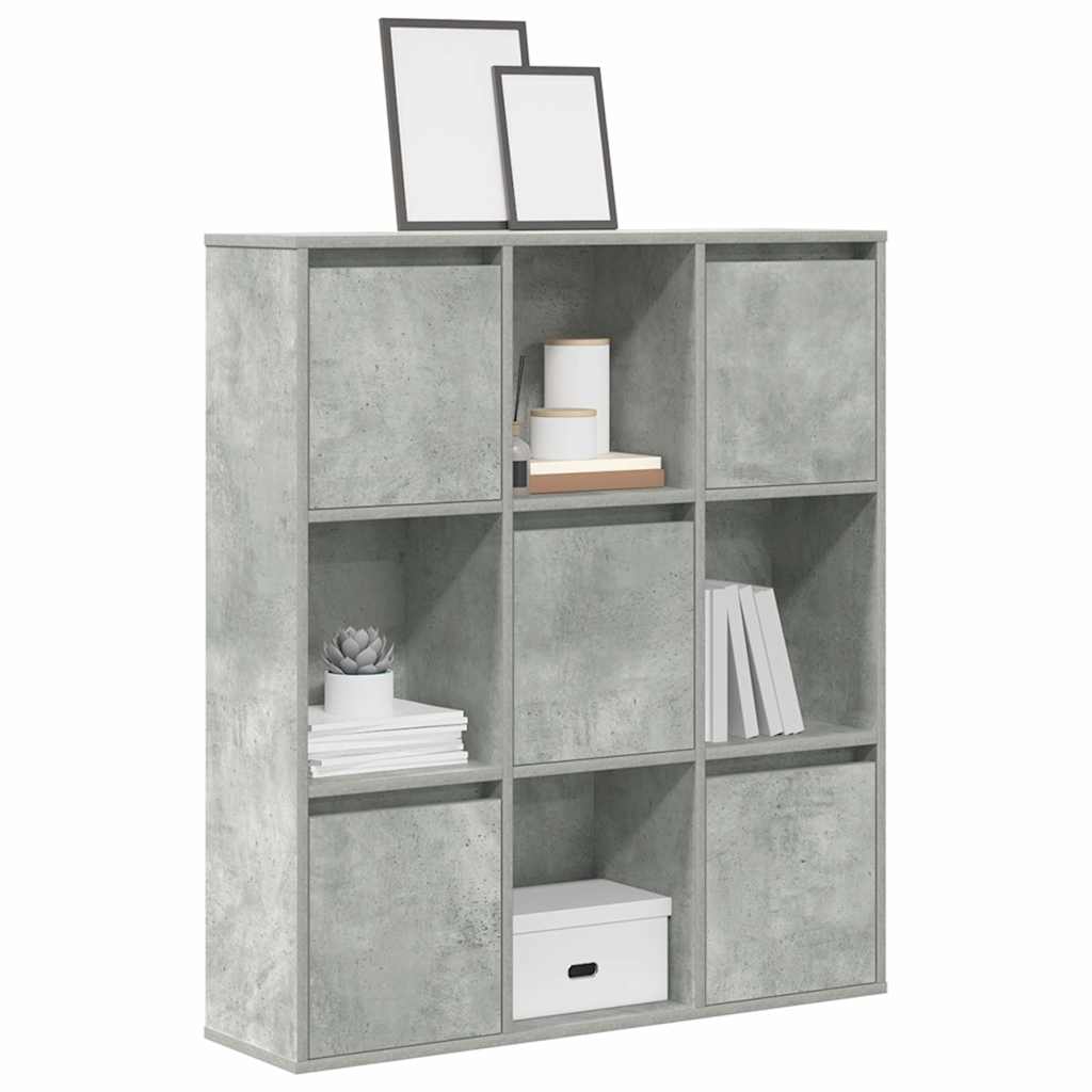 E-shop Multidom Knižnica betónová sivá 89x24x101,5 cm kompozitné drevo