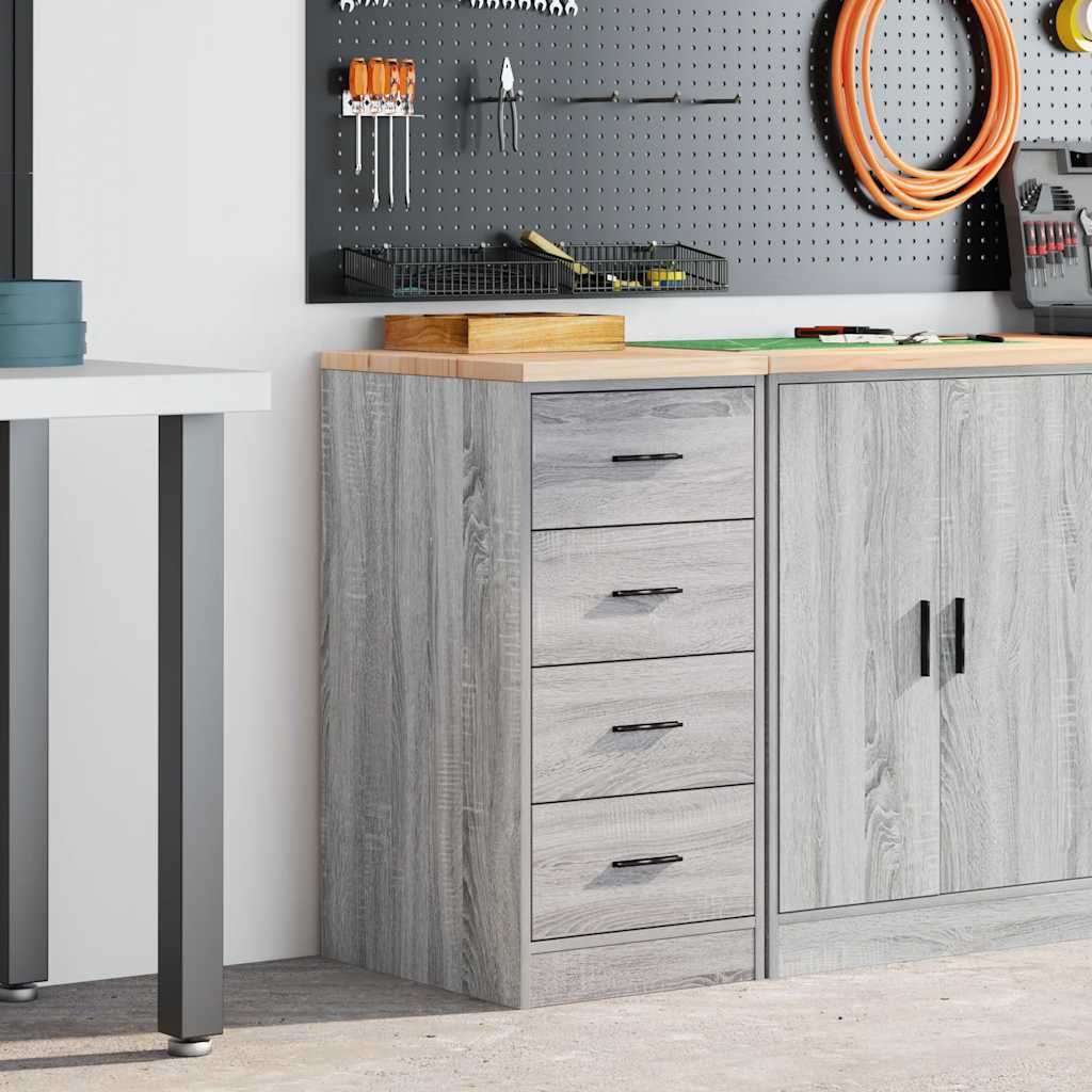E-shop Multidom Garážová skriňa sivá sonoma 40x51x85 cm masívna borovica
