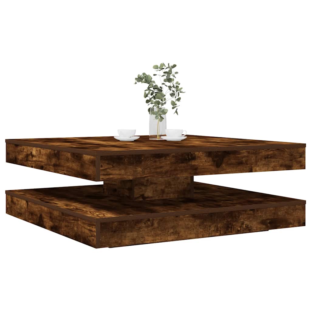 E-shop Multidom konferenčný stolík otočný o 360 stupňov dub dymový 90x90x34,5cm