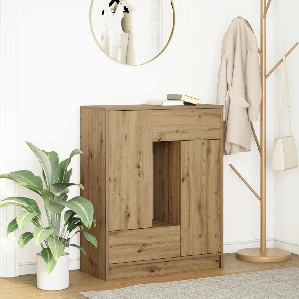 E-shop Multidom Komoda so zásuvkami a dvierkami, dub artisan 73x31x90 cm