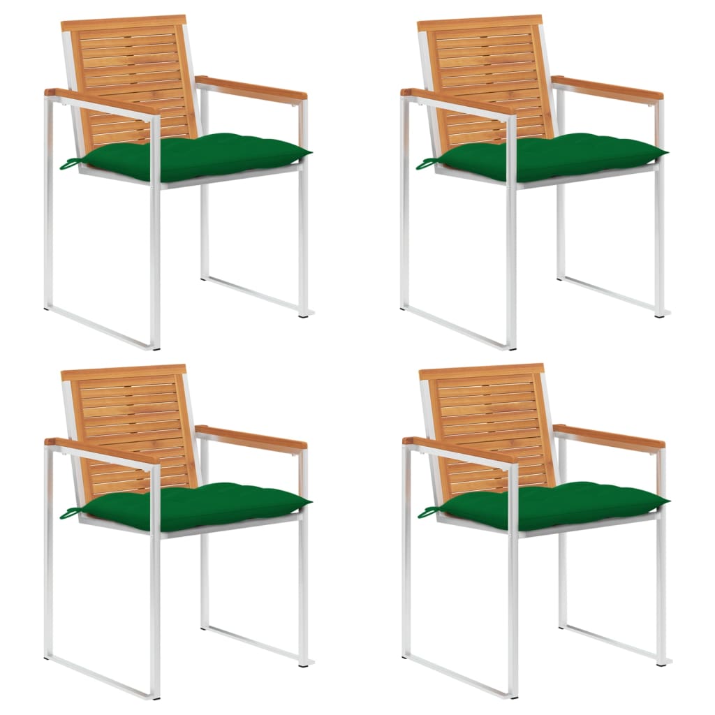 E-shop Multidom Záhradné stoličky 4 ks s podložkami akáciový masív