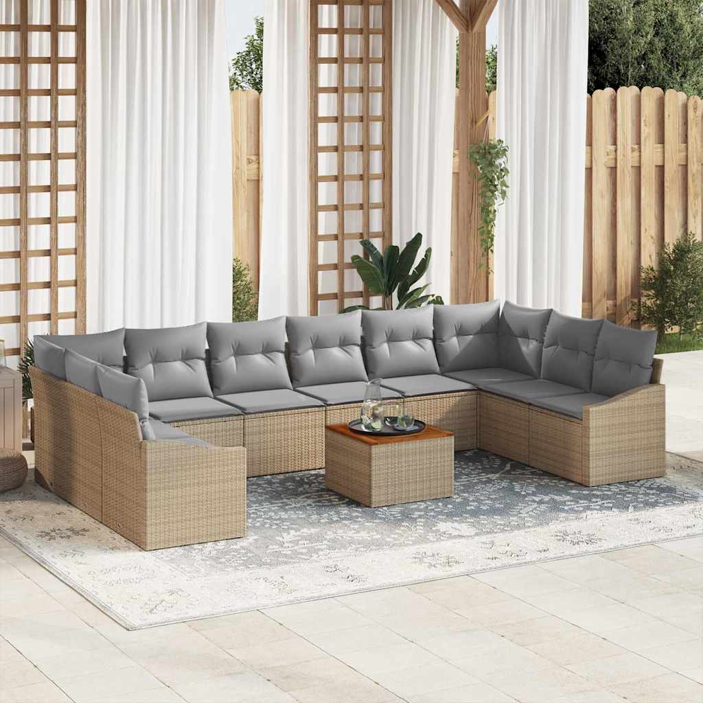 E-shop Multidom Súprava záhradných pohoviek 11 pcs Beige a svetlo šedá