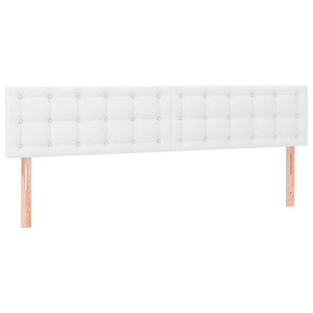 E-shop vidaXL Čelá postelí biele 160x5x78/88 cm umelá koža