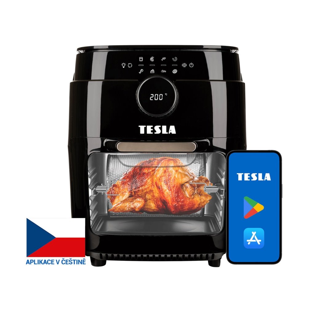 TESLA AirCook & Grill QG800 WiFi - multifunkční digitální horkovzdušná fritéza s grilem