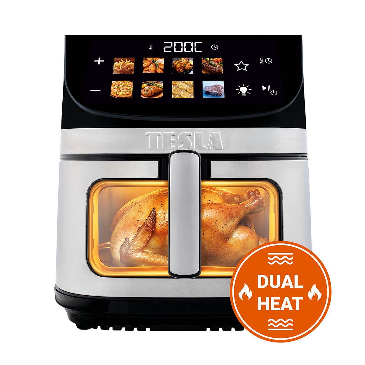 TESLA AirCook DualHeat QD73 XXL - multifunkční digitální horkovzdušná fritéza