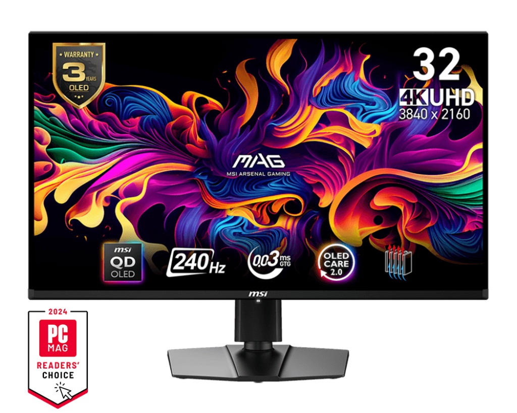 MSI MAG/321UPX/31,5''/QD-OLED/4K UHD/240Hz/0,03ms/Čierna/3R