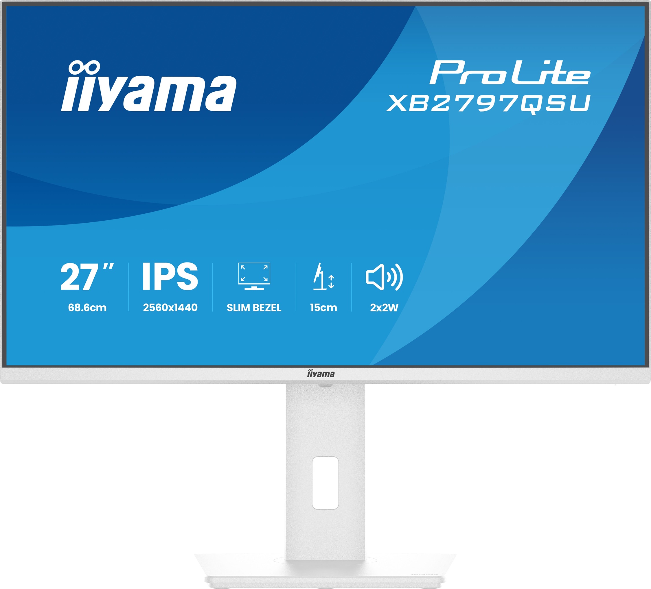 iiyama ProLite/XB2797QSU-W1/27''/IPS/QHD/75Hz/1ms/Biela/5R