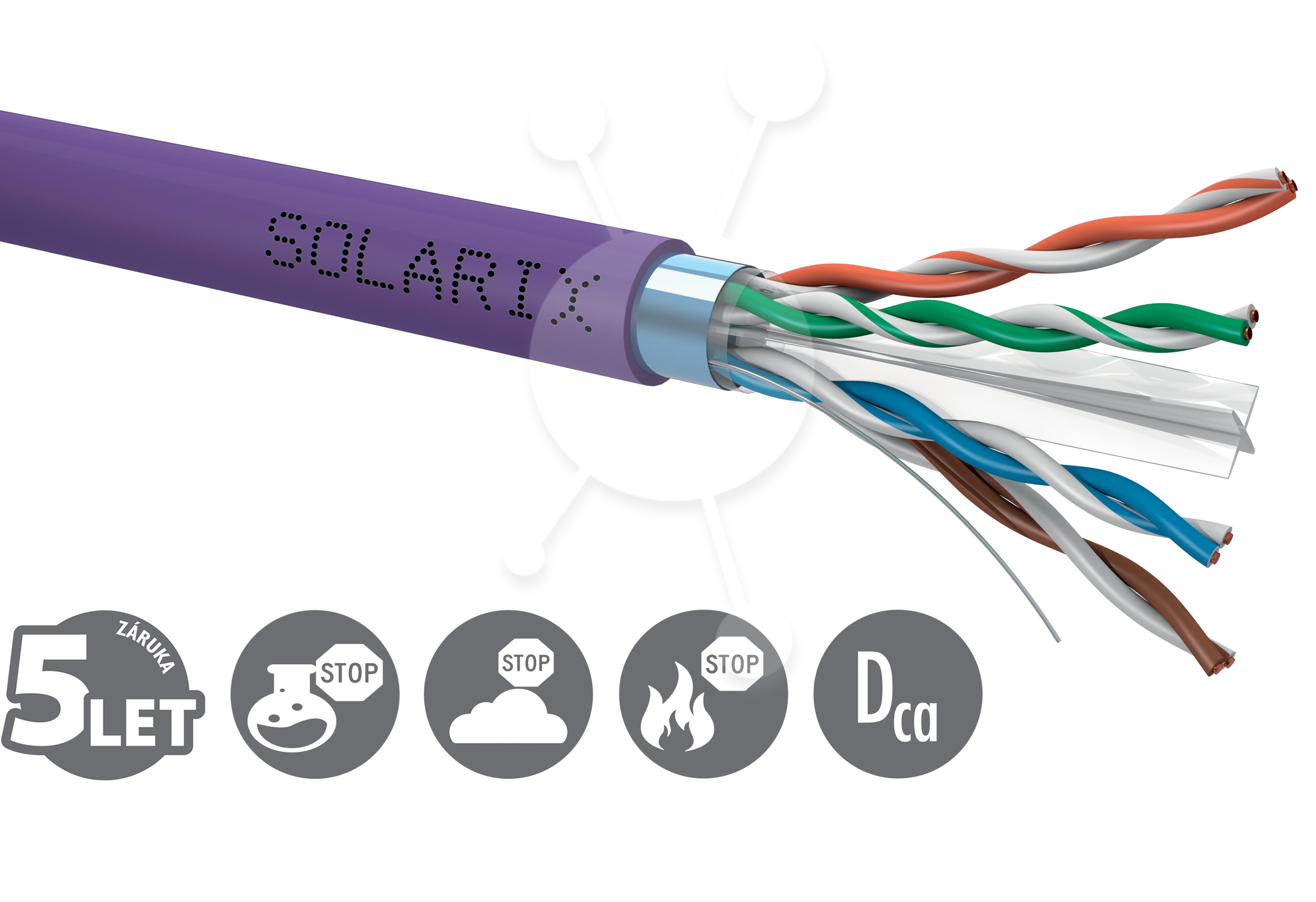 Inštalačný kábel Solarix CAT6 FTP LSOH Dca-s2,d2,a1 500m/cievka SXKD-6-FTP-LSOH