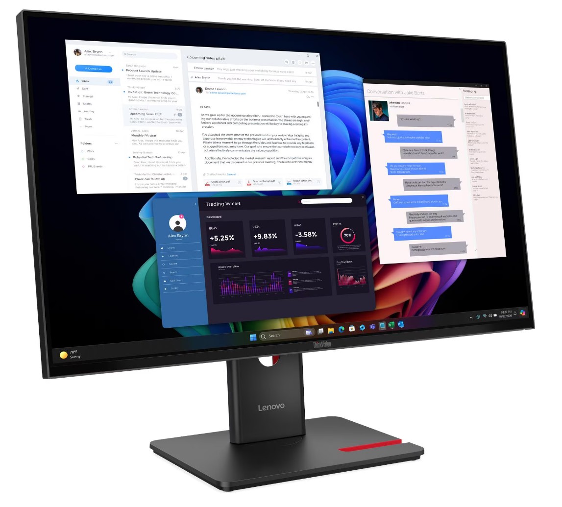 Lenovo ThinkVision/ThinkVision T27UD-40 Monitor/27''/QLED/4K UHD/60Hz/6ms/Čierna/3R