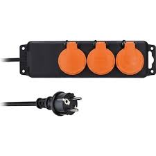 Predlžovací kábel-3 zásuvky-3m-3x1,0mm2-guma-IP44 -SOLIGHT-PP322