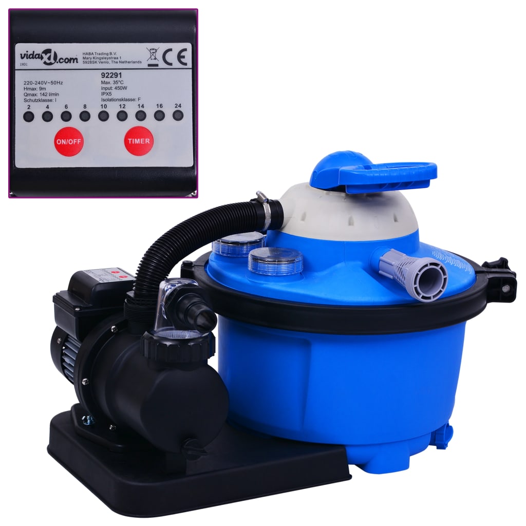 Multidom Piesková filtrácia s čerpadlom a časovačom 450 W 25 l