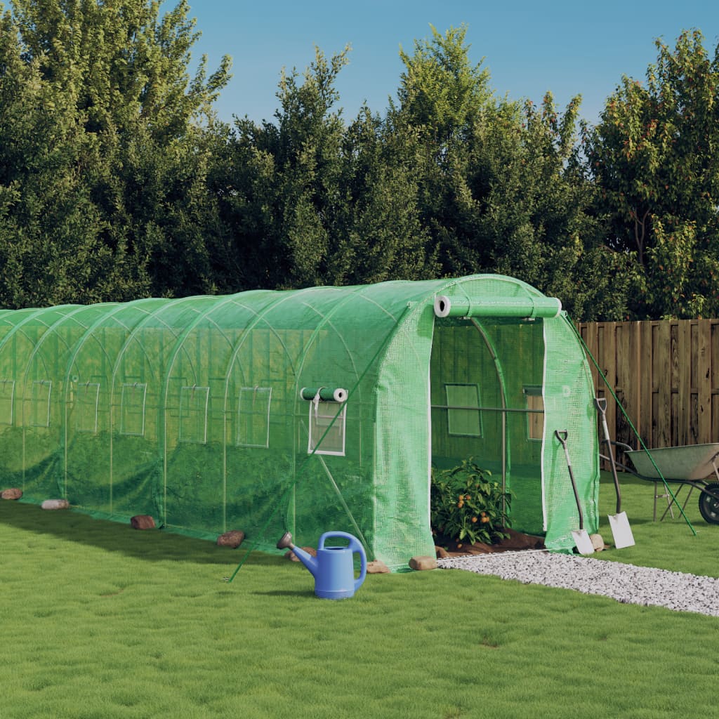 Multidom Fóliovník s oceľovým rámom zelený 24 m² 12x2x2 m
