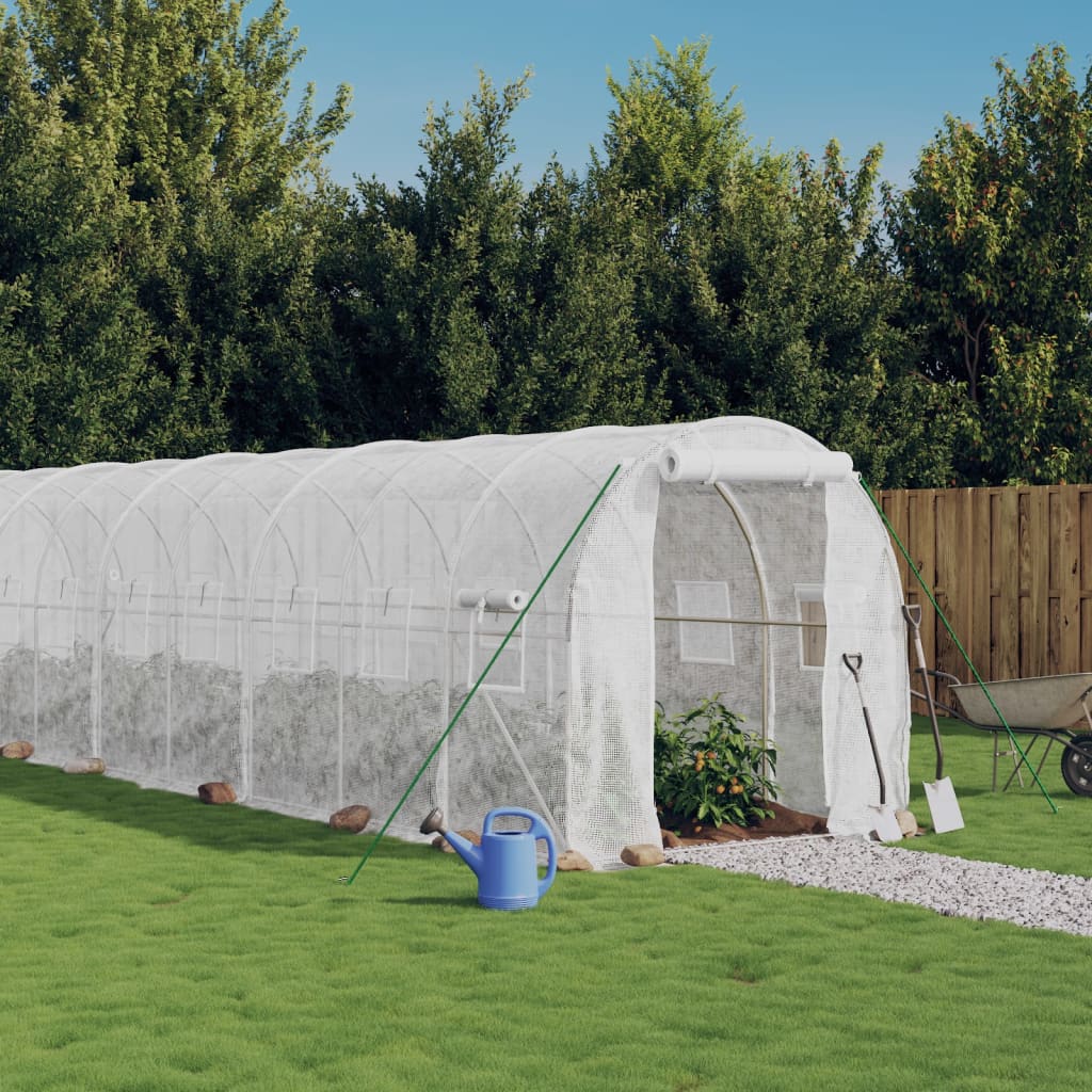 Multidom Fóliovník s oceľovým rámom biely 44 m² 22x2x2 m