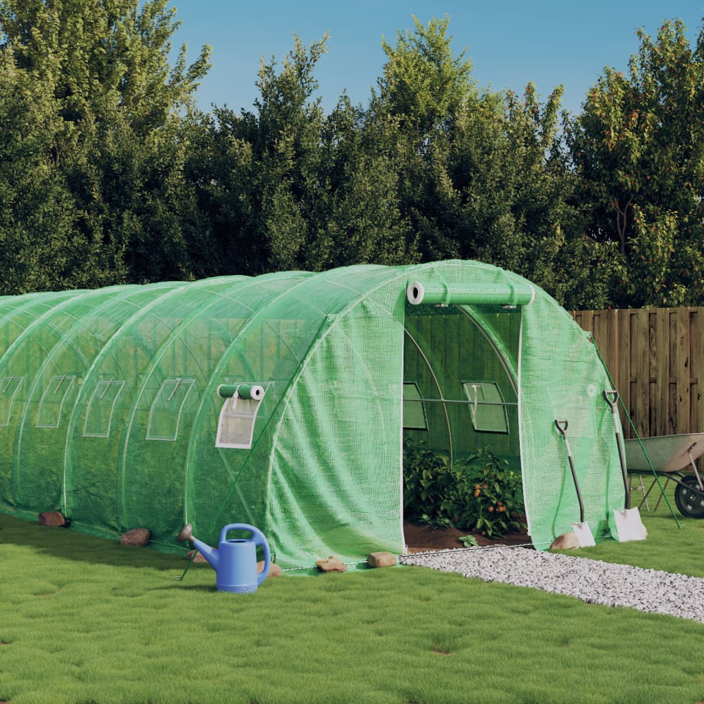 Multidom Fóliovník s oceľovým rámom zelený 24 m² 8x3x2 m