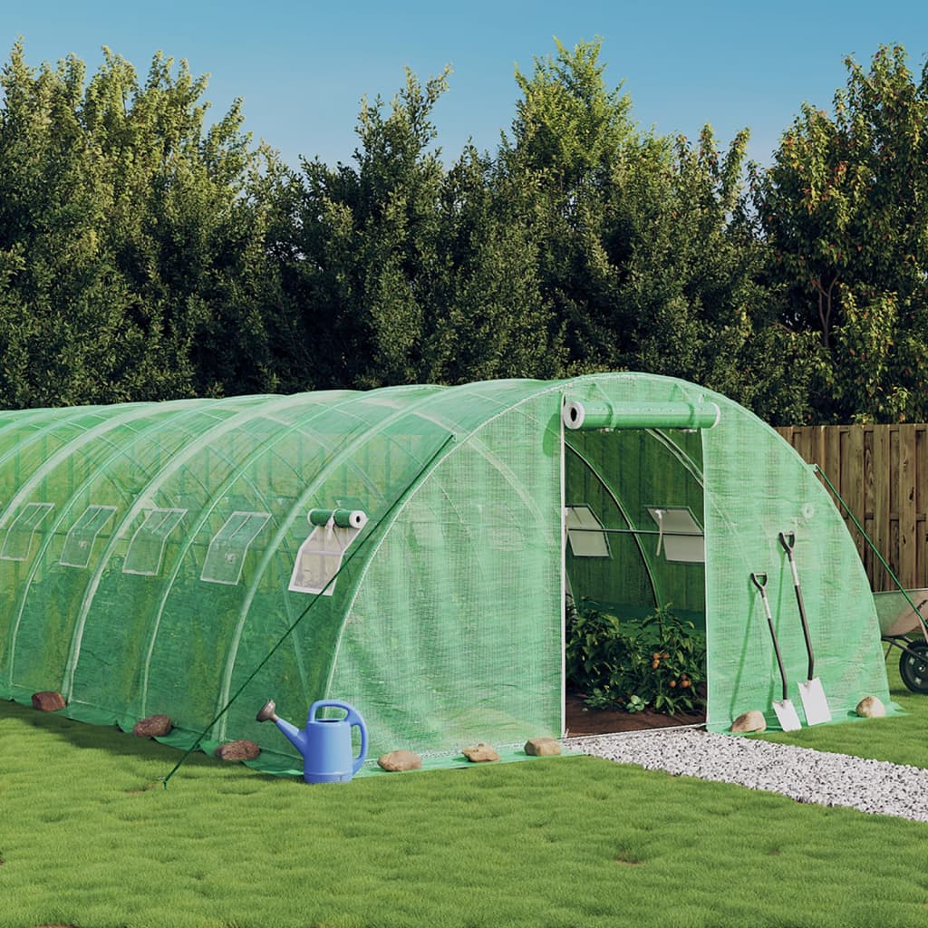 Multidom Fóliovník s oceľovým rámom zelený 56 m² 14x4x2 m