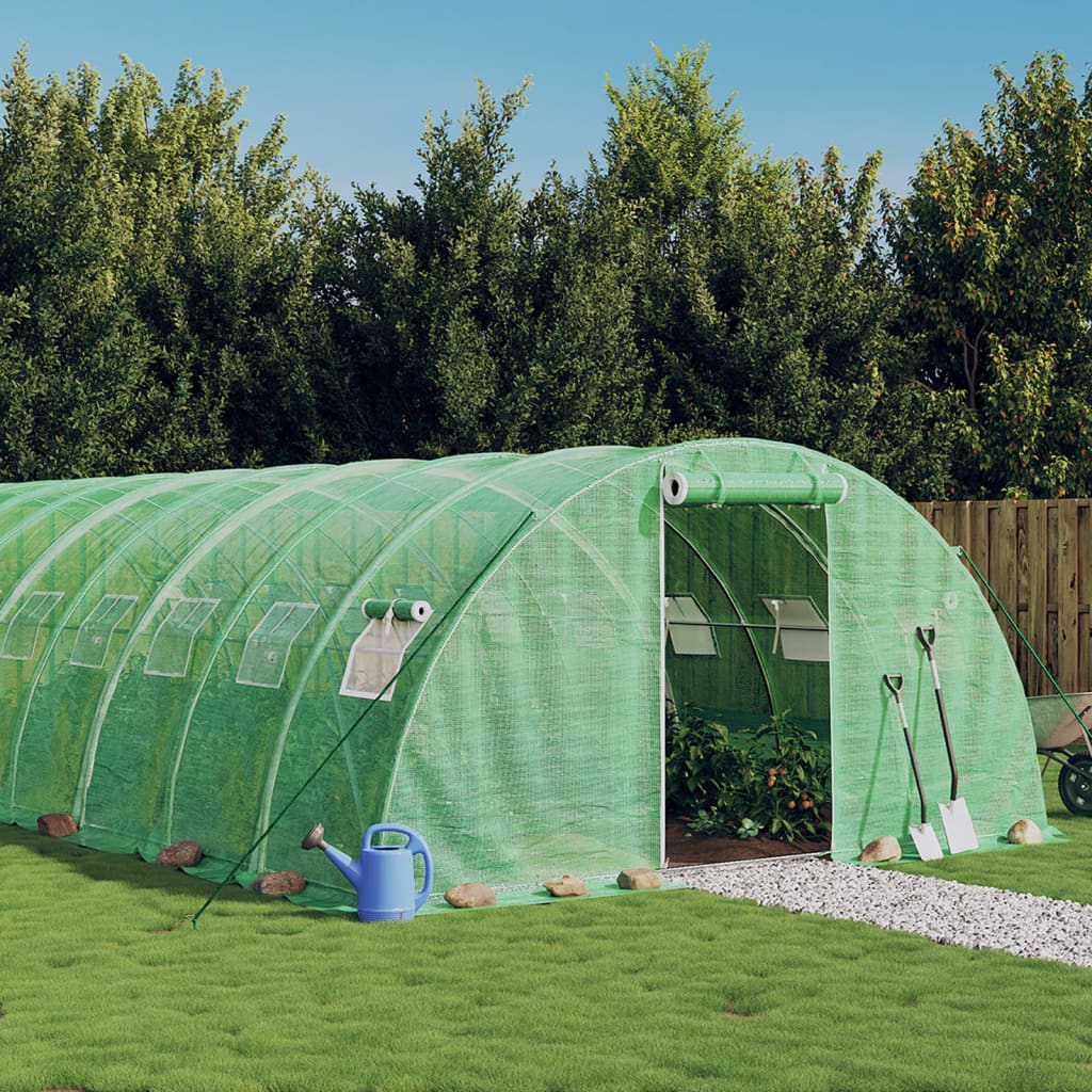 Multidom Fóliovník s oceľovým rámom zelený 72 m² 18x4x2 m